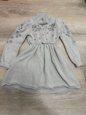 cupcakes & cashmere Knit Floral Turtleneck Dress
